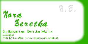 nora beretka business card